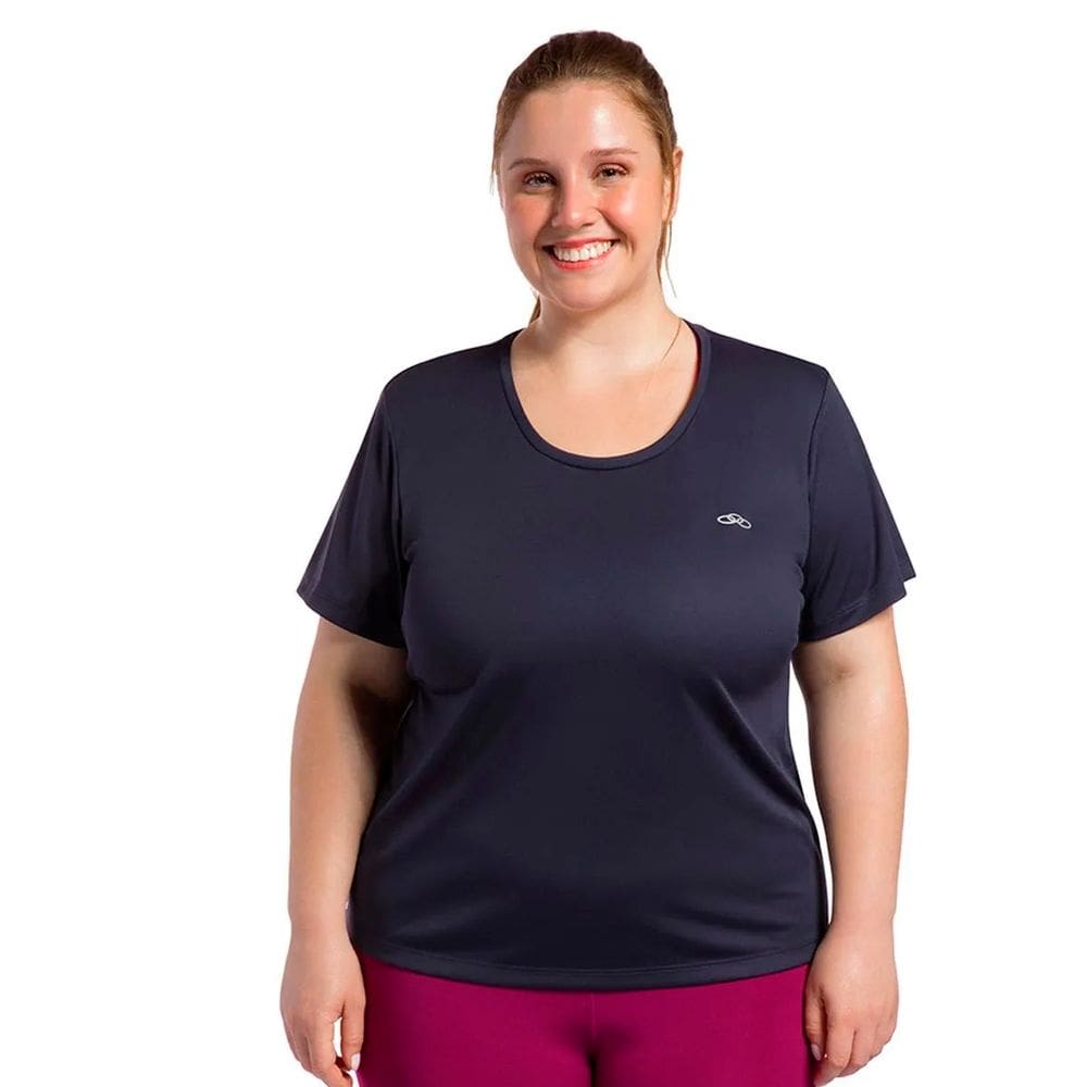 Camiseta Olympikus Essential Feminina Plus Size Marinho