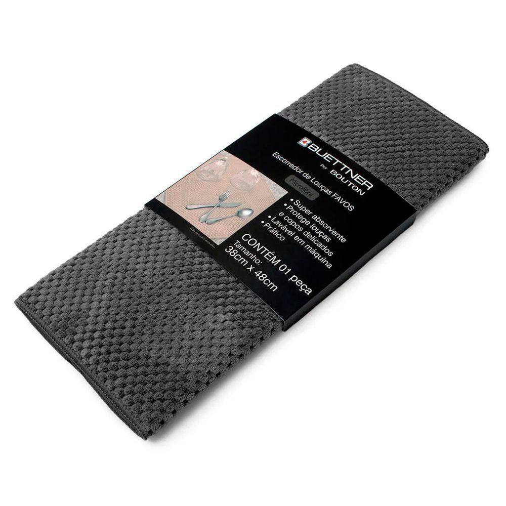 Escorredor De Louça Buettner Microfibra 80% Poliéster-20% Poliamida Cooking Favos 38cm X 48cm Cinza
