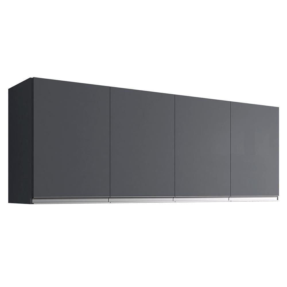 Armário Aéreo 160cm 4 Portas Andréia Cinza - Ajl Móveis