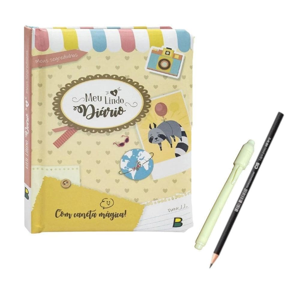 Livro Meu Lindo Diário Infantil Com Lápis + Caneta Mágica