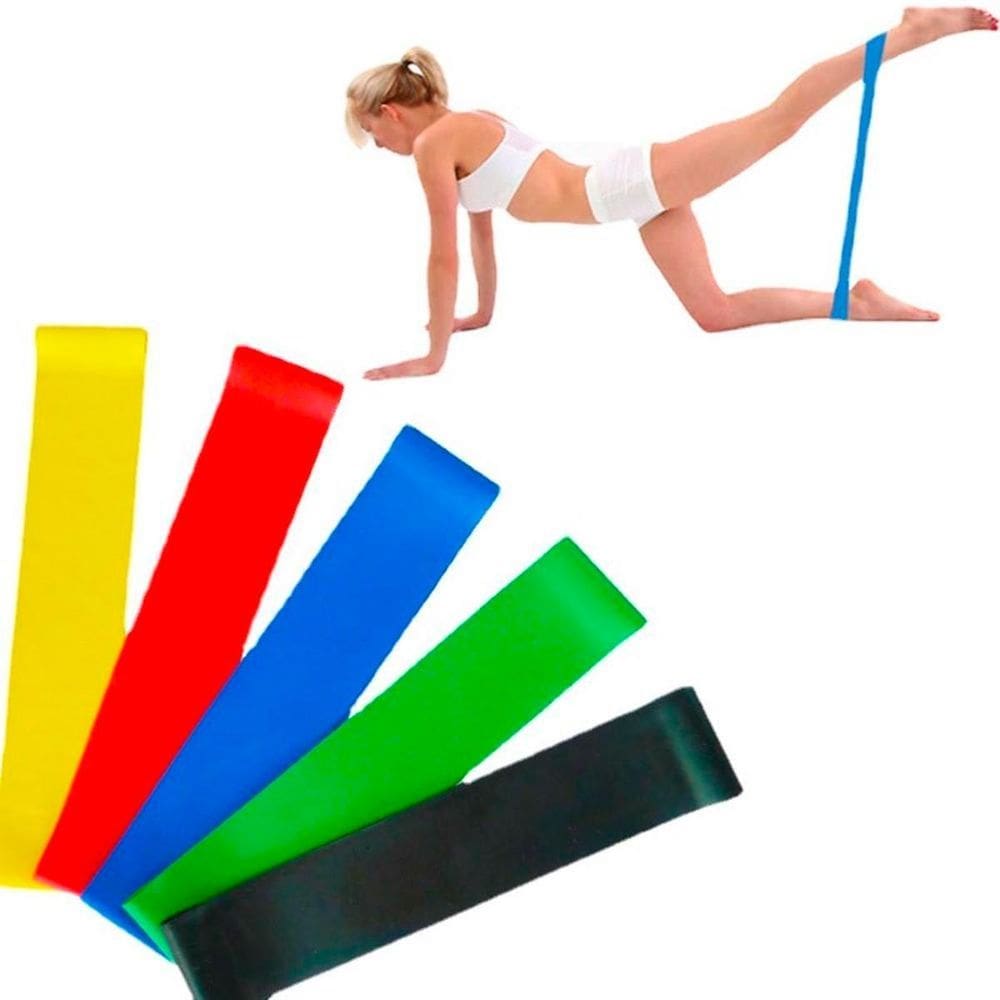 Kit 5 Elásticos Resistência Academia Fisioterapia Musculação