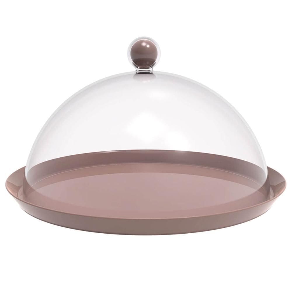 Porta Bolo Torta 30cm Bubble com Cúpula Amêndoa Crippa Bolei