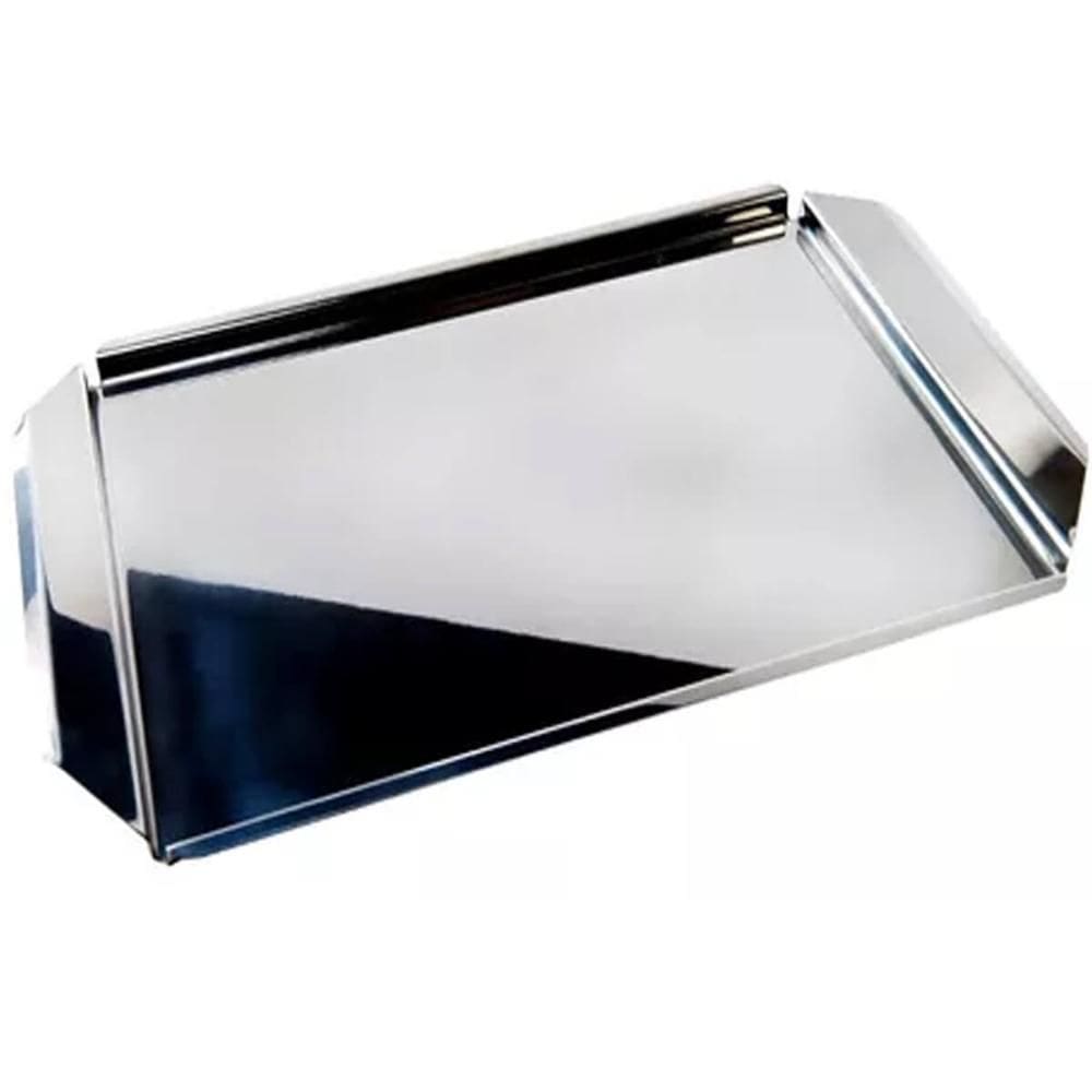 Bandeja de Aço Inox Prime Retangular 40x25cm Bebida Servir O