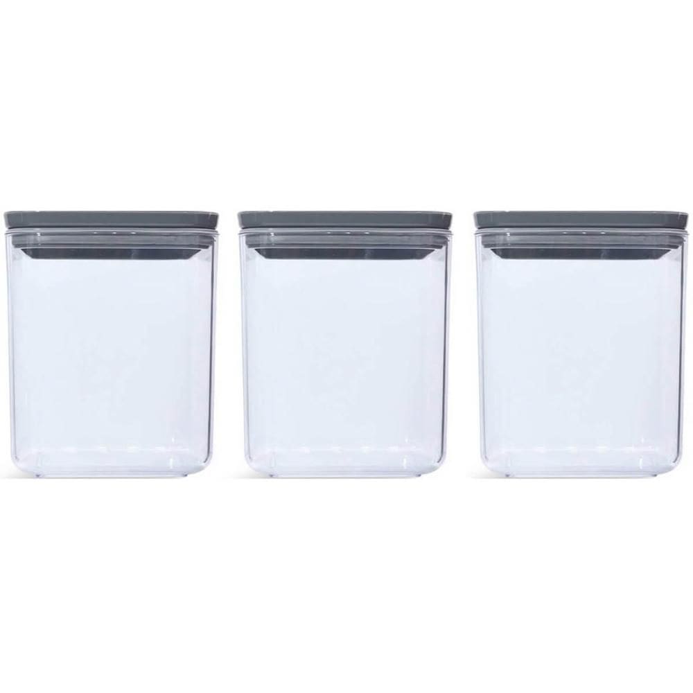 Conjunto de 3 Potes Herméticos 1L Potinhos de Plástico com T