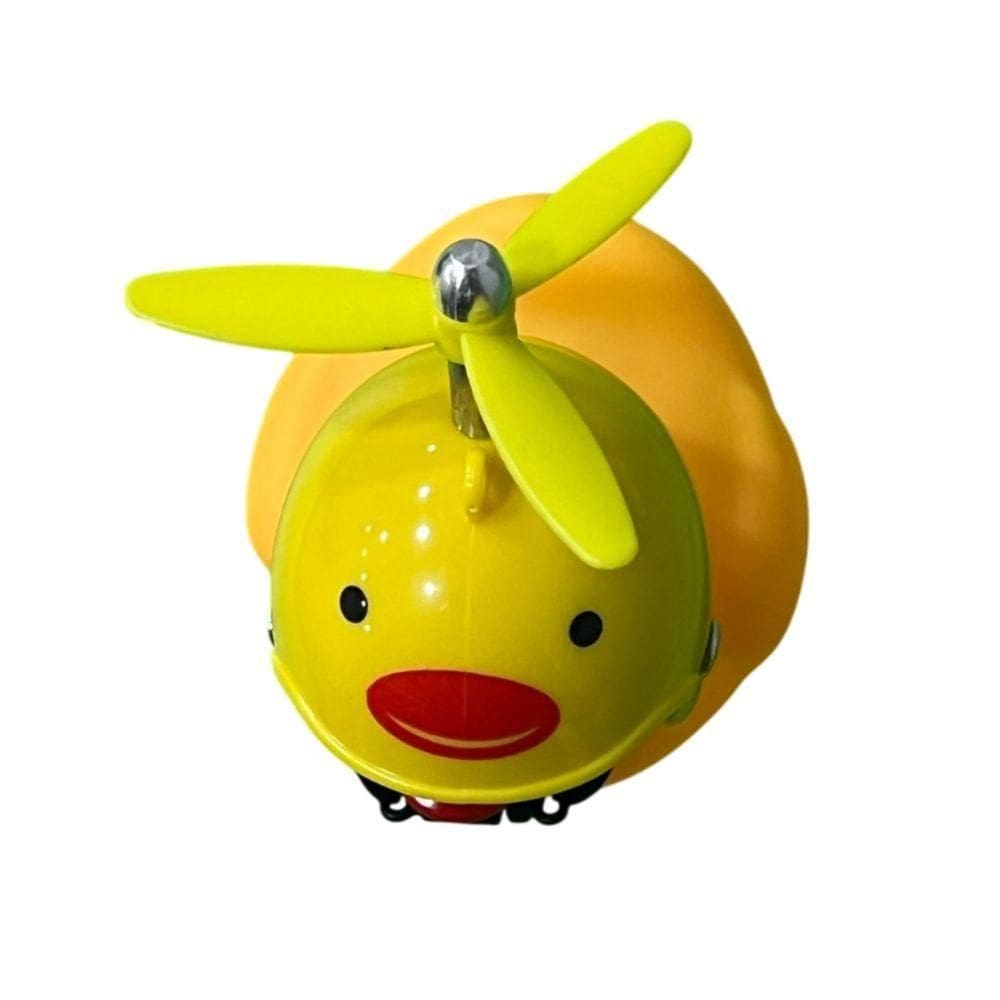 Patinho Buzina Borracha Moto Bike Guidão Luz Hélice Modelos Amarelo