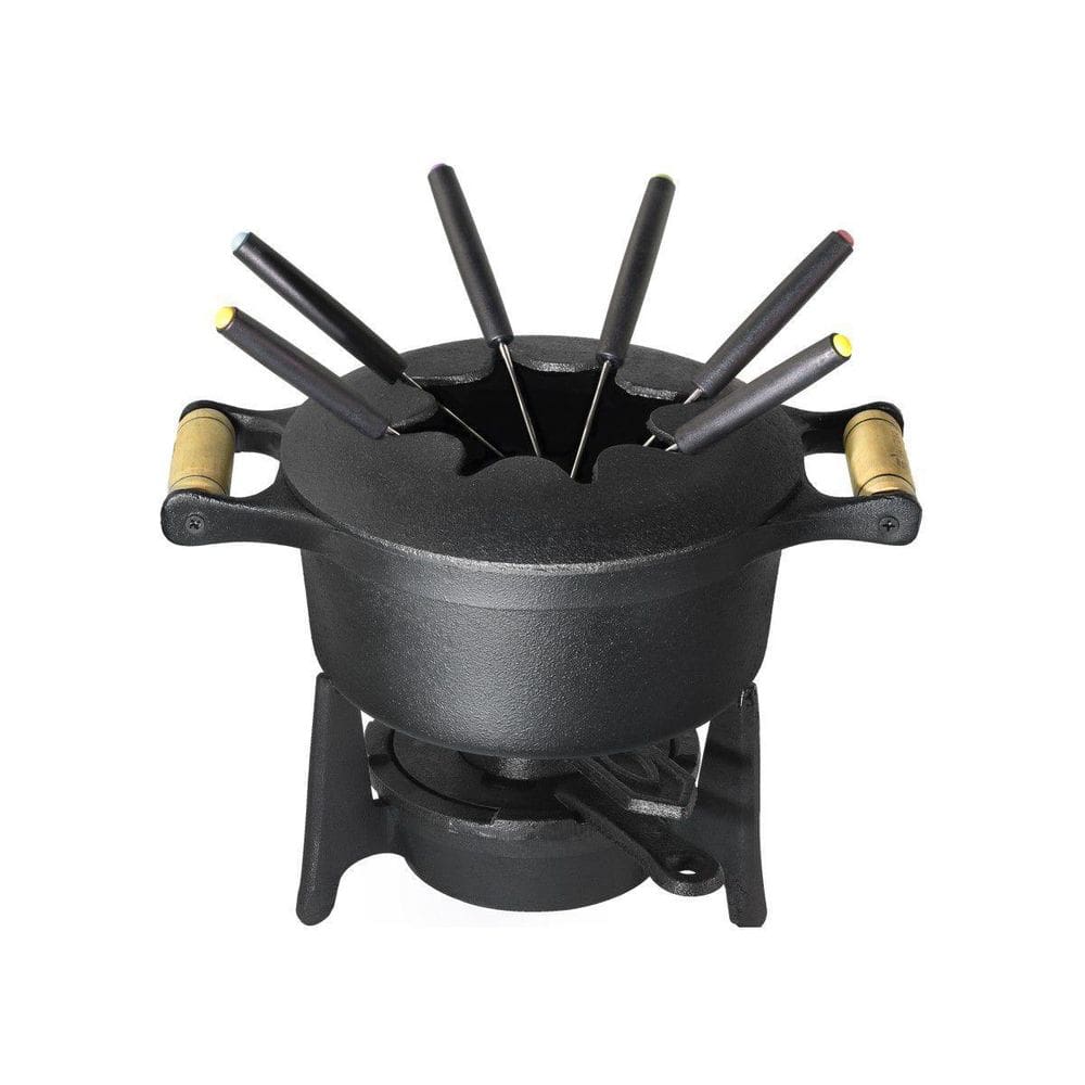 Fondue A Álcool Completo Em Ferro Fundido Santana 18 Cm