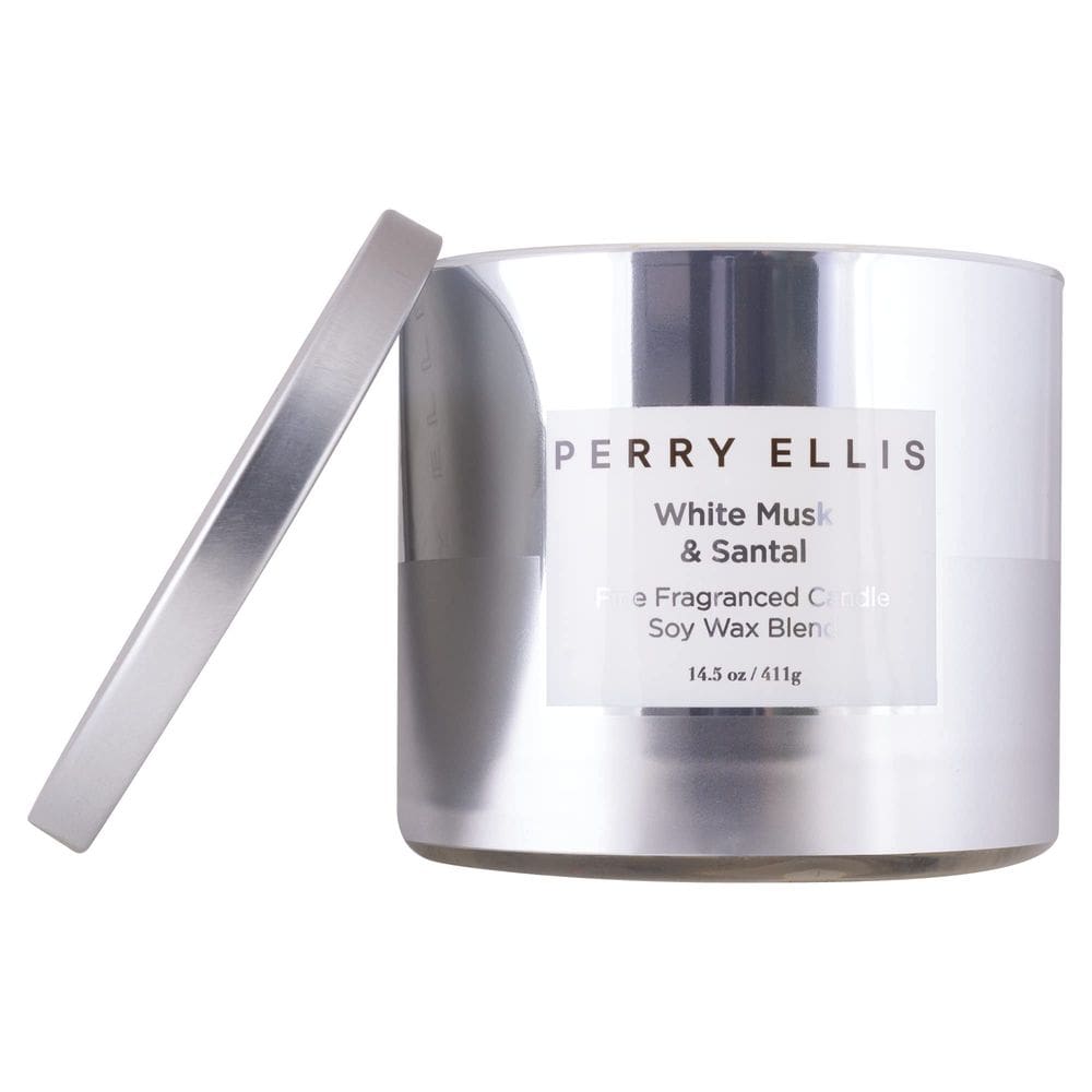 Vela perfumada Perry Ellis White Musk + Santal Soy Candle