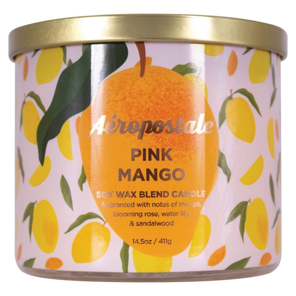 Vela perfumada Aeropostale Pink Mango Soy 60h de tempo de queima