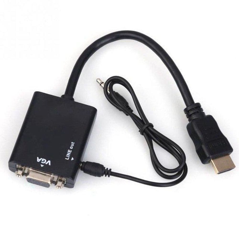 Cabo Conversor Adaptador Hdmi Para Vga Com Áudio