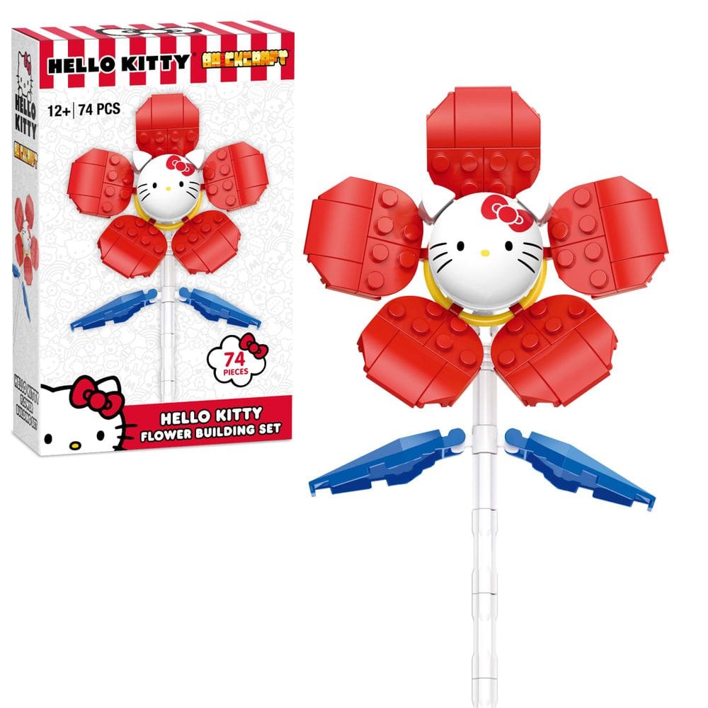 Conjunto de construção Brickcraft Sanrio Hello Kitty Flower 74 peças
