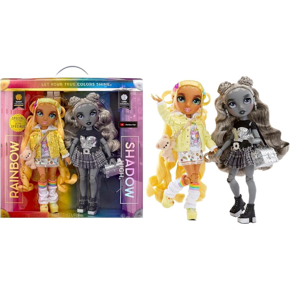 Boneca moderna Rainbow High Madison Twins, pacote com 2 roupas