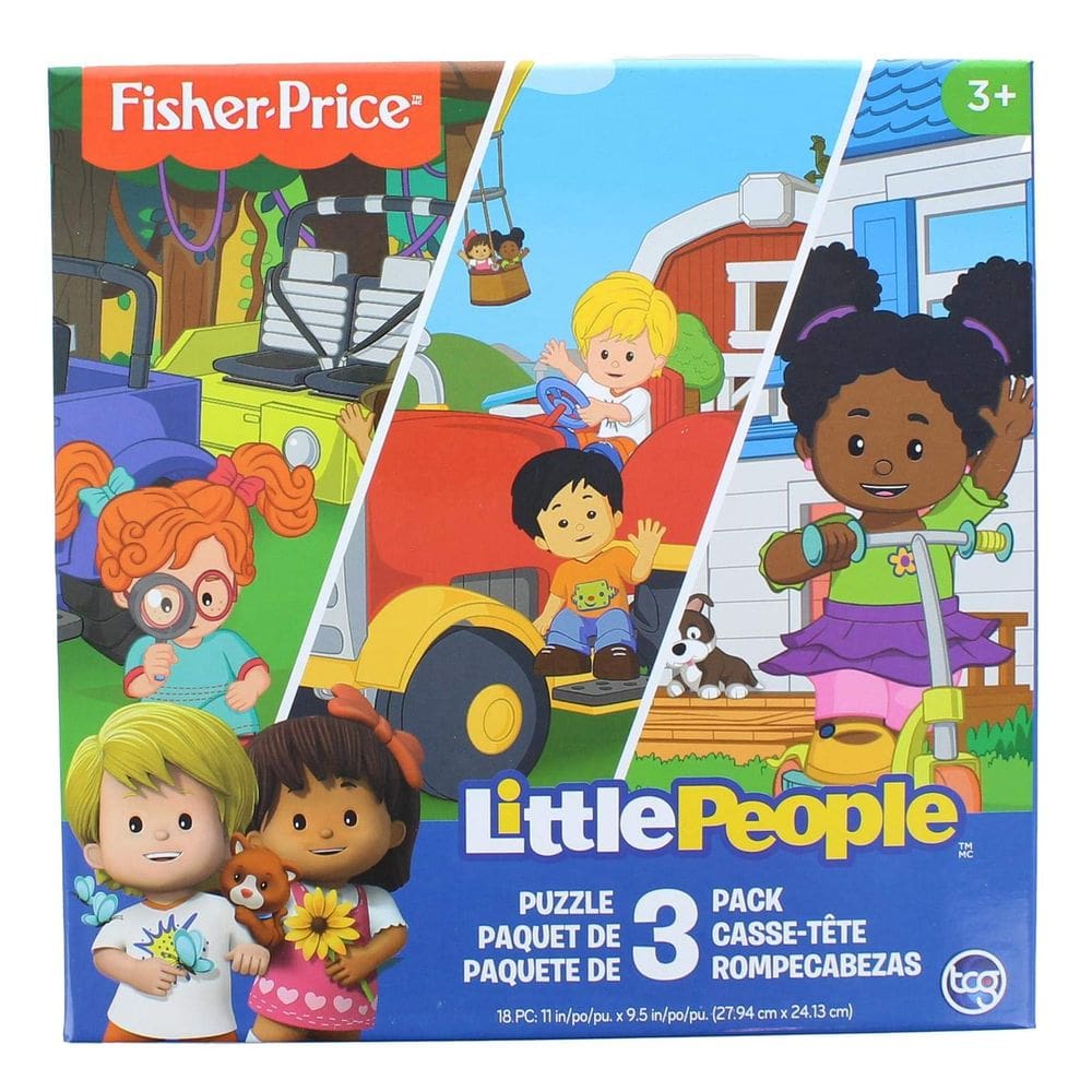 Quebra-cabeça Fisher-Price Little People, pacote com 18 peças e 3