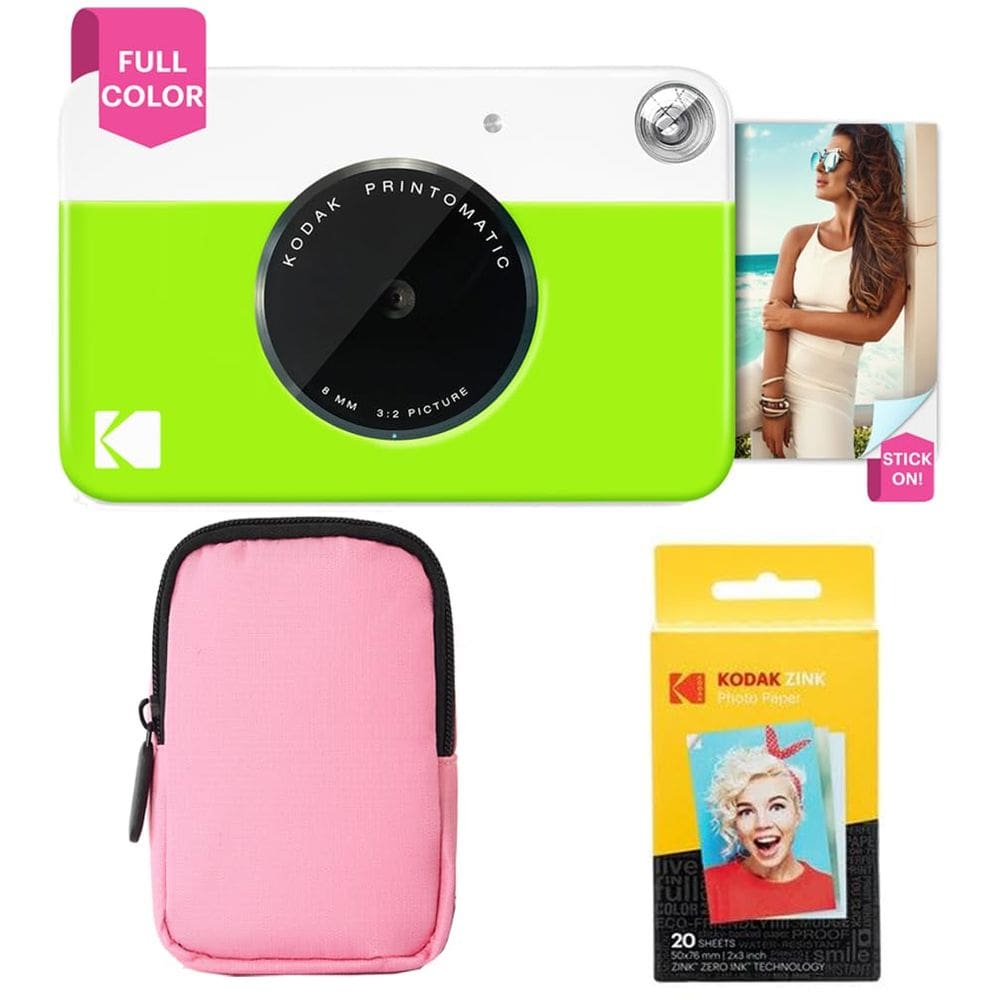 Câmera de impressão instantânea KODAK Printomatic Starter Bundle verde