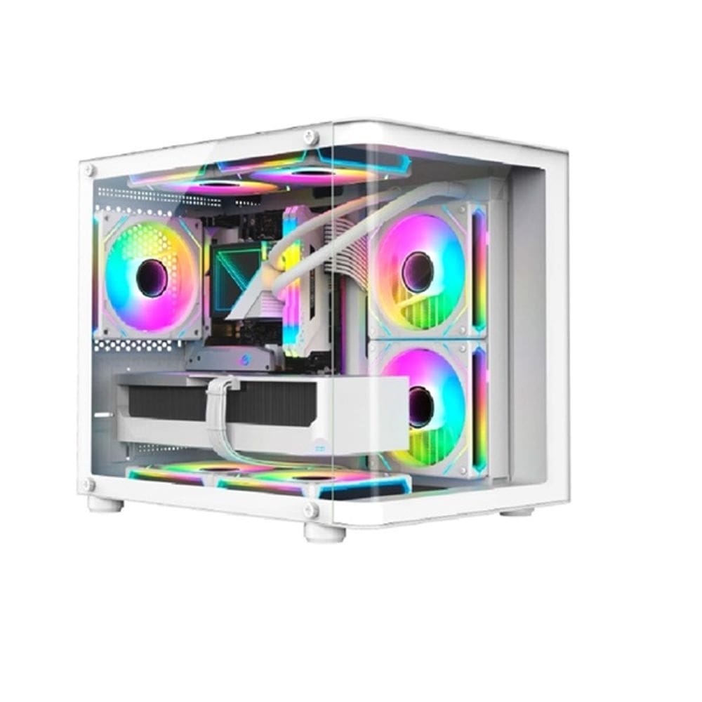 Gabinete Gamer Aquário Hayom vidro curvado com 4 fans inclusas