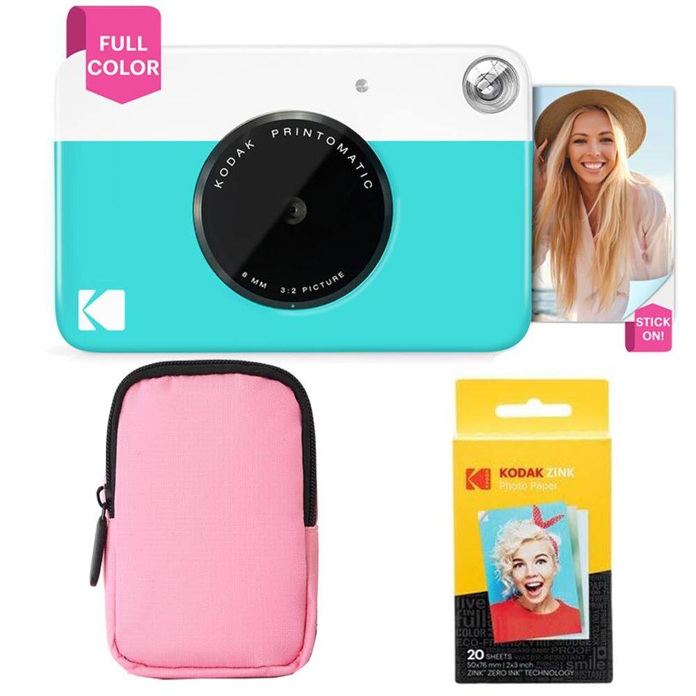 Câmera de impressão instantânea KODAK Printomatic Starter Bundle azul