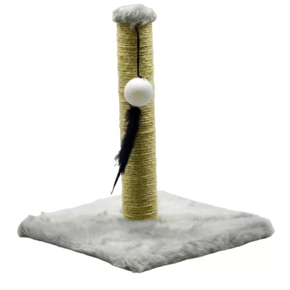 Arranhador Gato Mini Poste Em Sisal Cinza 30cm Bolinha