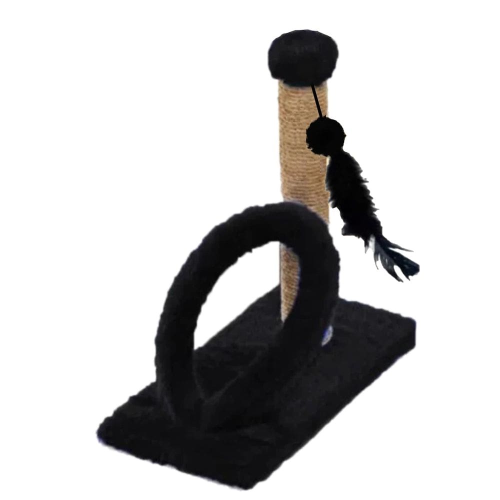 Arranhador Arco Preto Pelucia Poste Sisal 40cm Retangular