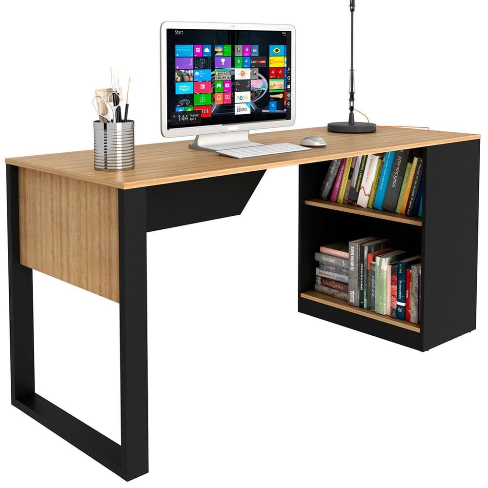 Mesa para Escritório com Armário Lateral 160 cm