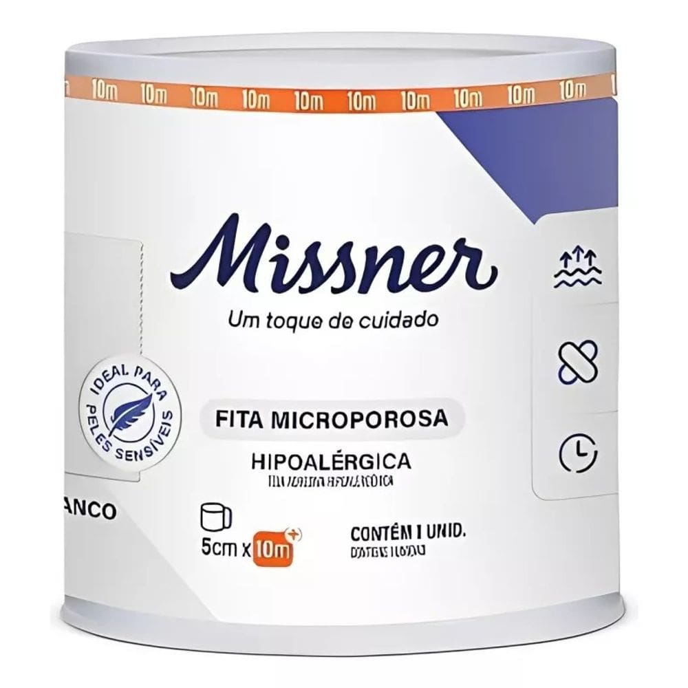 Fita Microporosa Cirurgica Curativo 5,0cmx10m Branca Missner