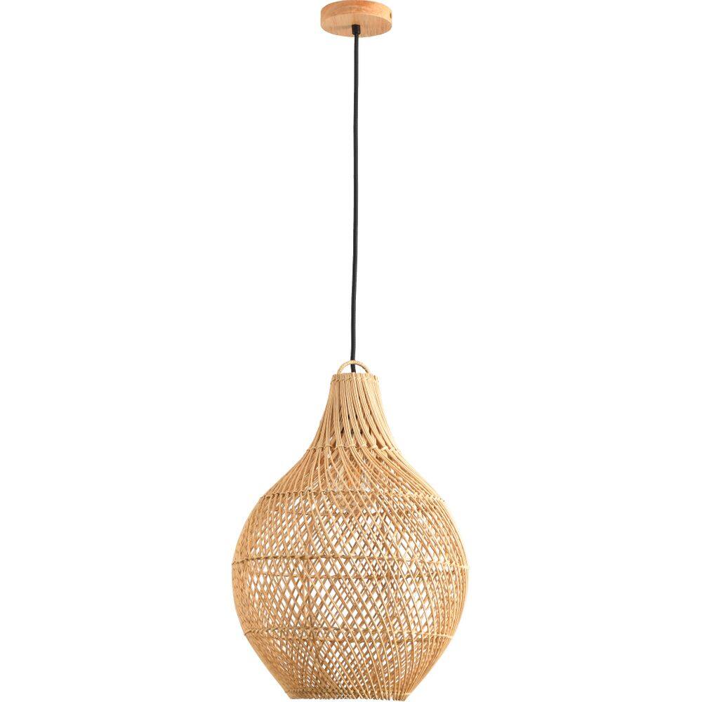 Pendente Ôtaki 30X46cm Rattan - 3 Metros De Cabo