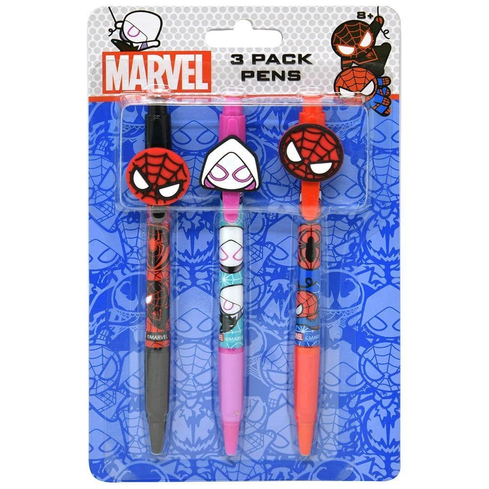 Canetas Innovative Designs Spidey & Friends, pacote com 3 clipes
