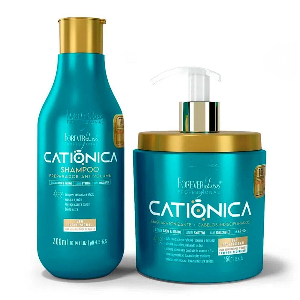Kit Shampoo e Mascara Capilar Catiônica Forever Liss