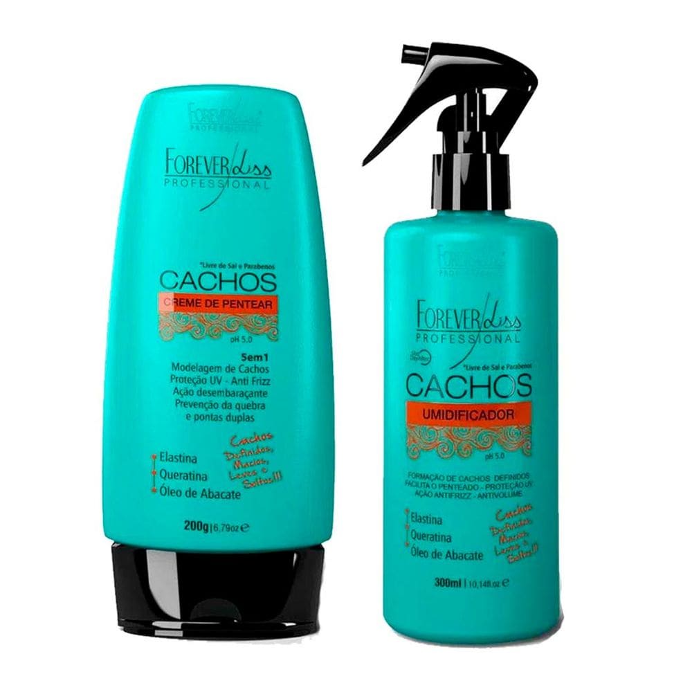 Kit Cachos Creme de Pentear e Umidificador Forever Liss