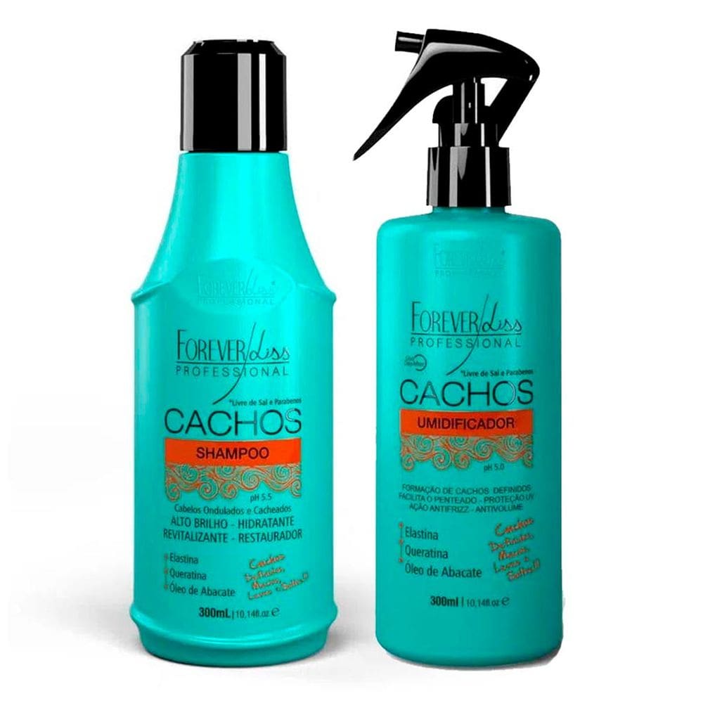 Kit Cachos Shampoo e Umidificador Forever Liss