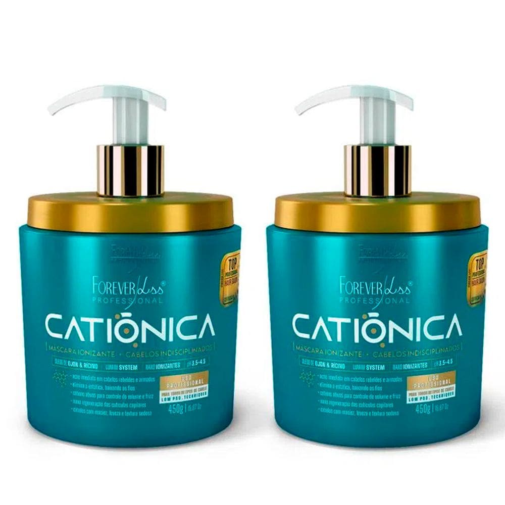 Kit 02 Mascaras Capilar Catiônica 450G Forever Liss