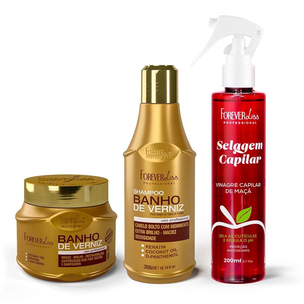 Kit Especial Banho de Verniz e Vinagre de Maçã Forever Liss