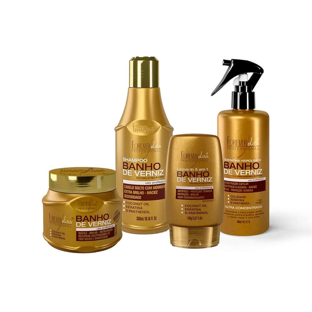 Kit Banho Verniz Sham Masc Leave-in e Queratina Forever Liss