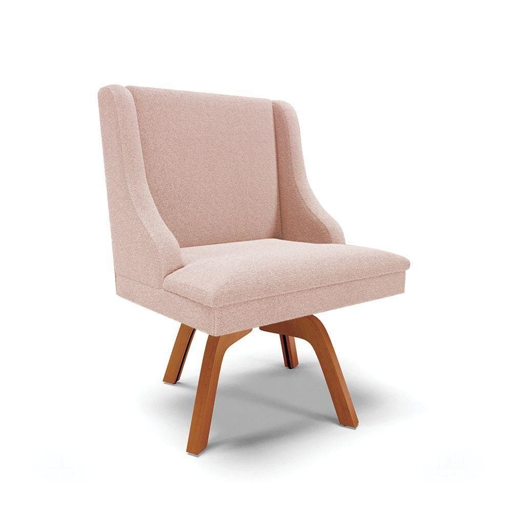 Cadeira Sala De Jantar Giratória Mm35 Liz Bouclê Rosê D03 - D`rossi