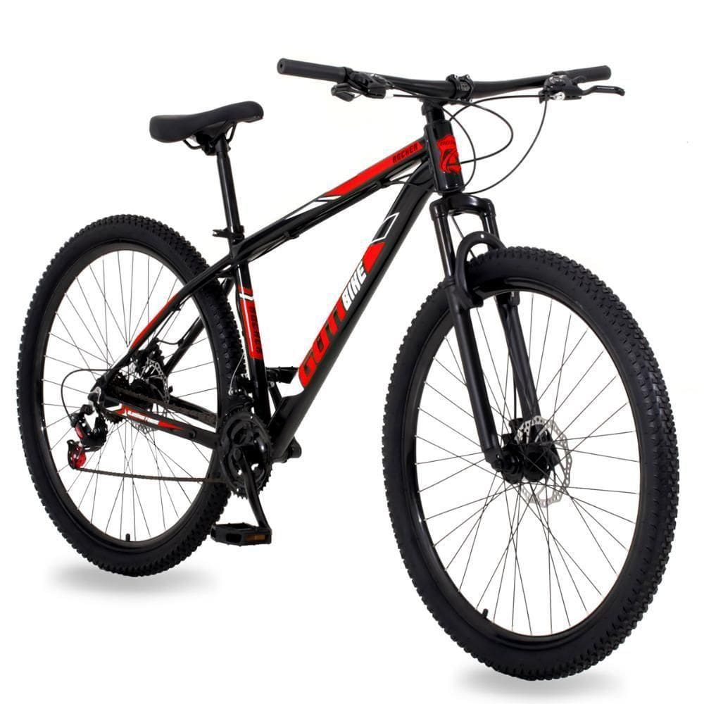 Bicicleta Aro 29 Alumínio 24v Rocker Freio A Disco Susp Gott 21 Preto Vermelho