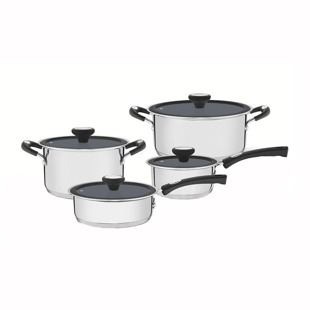Jogo De Panelas Solar Ceramic Aço Inox Fundo Triplo Rev Interno Cerâmico 4 Peças Tramontina 65120026