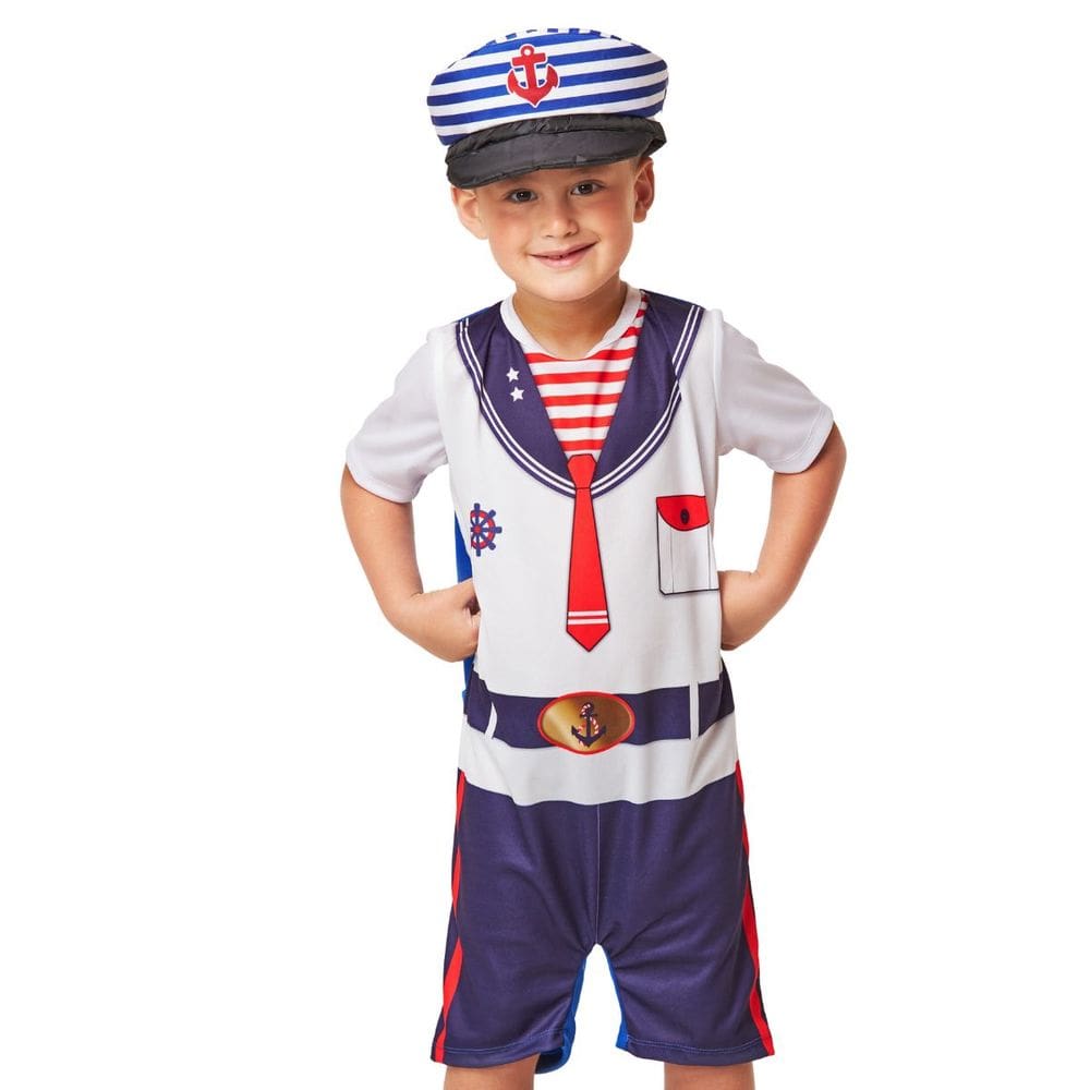 Fantasia Marinheiro Infantil Menino Roupa Carnaval com Cap