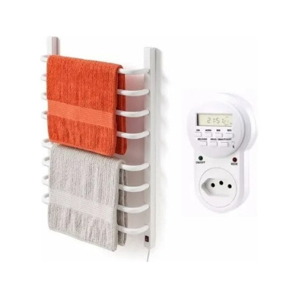 Toalheiro Termico Grande Branco 110V Direito + Timer Digital