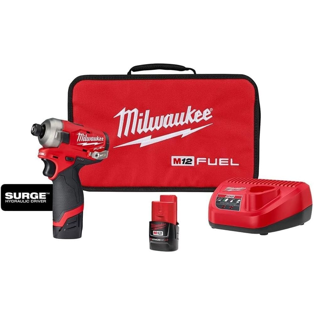 Acionador hidráulico Milwaukee M12 FUEL SURGE 1/4” com 2 baterias
