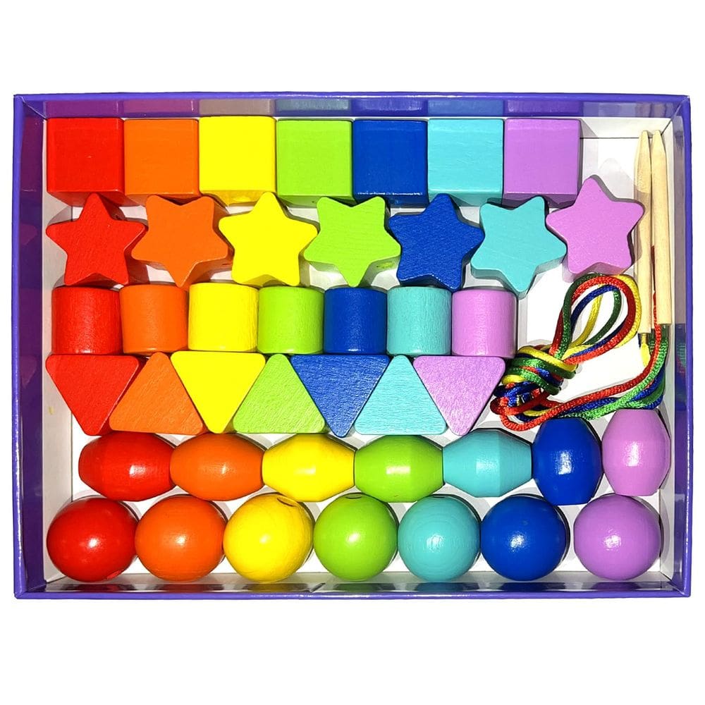 Brinquedo de rosca Lacing Toddler Beads Intsinzi 46 unidades de 3 a 6 anos