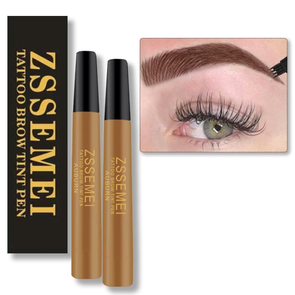 Caneta de sobrancelha impermeável ZSSEMEI Microblading Tattoo Auburn 2PCS