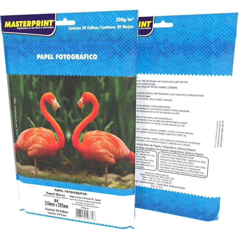 Papel Fotográfico Inkjet A4 Glossy 230g 20fls - Masterprint