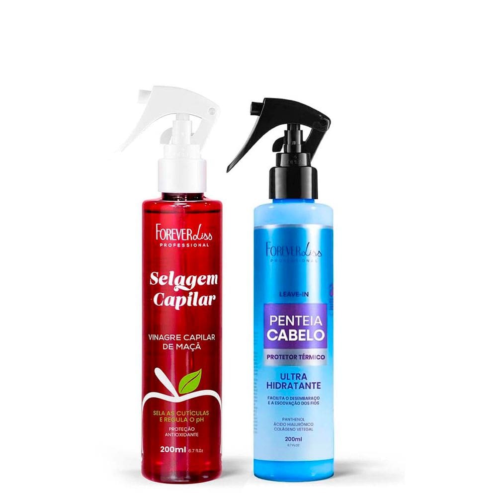 Kit Vinagre Capilar de Maçã e Penteia Cabelo Forever Liss