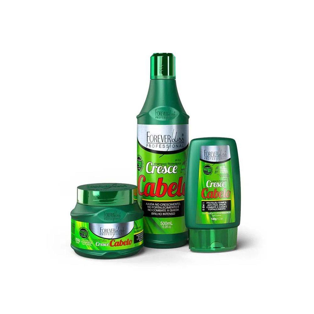 Kit Cresce Cabelo Shampoo, Máscara e Leave-in Forever Liss
