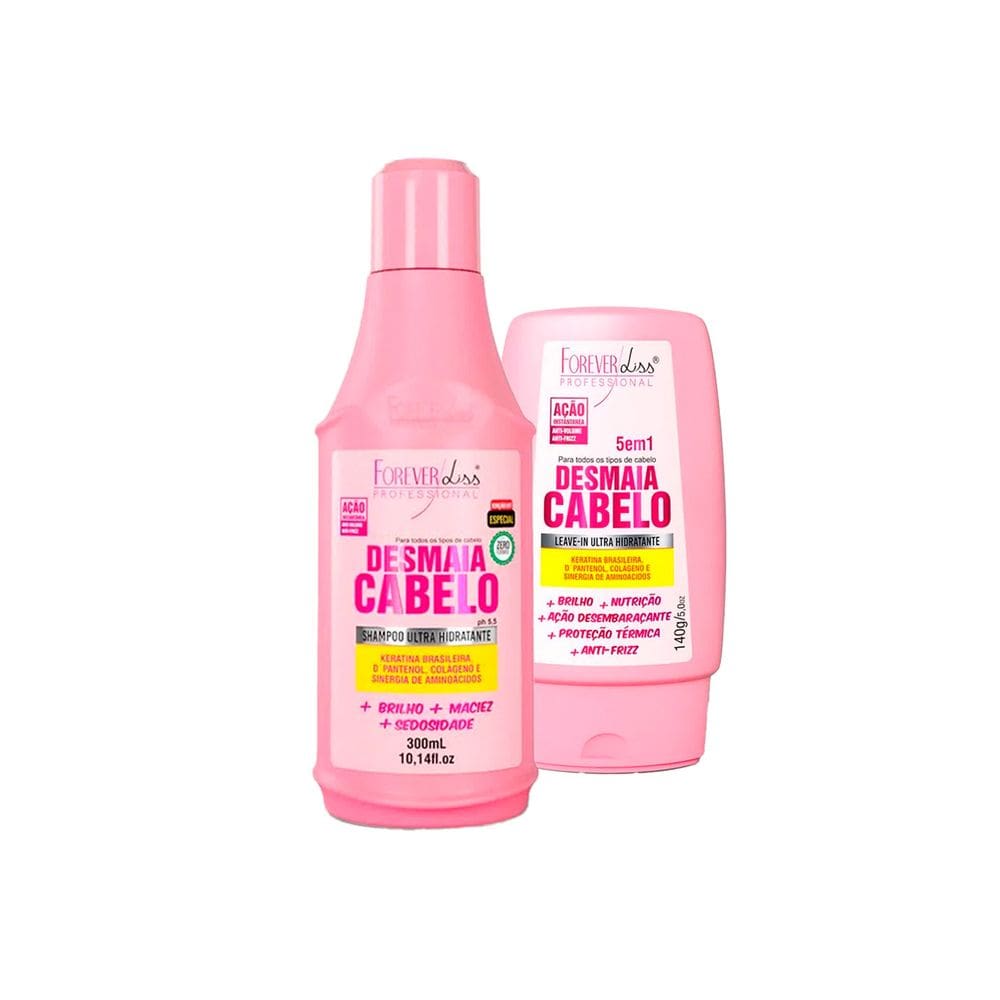 Kit Desmaia Cabelo Shampoo e Leave-in Forever Liss
