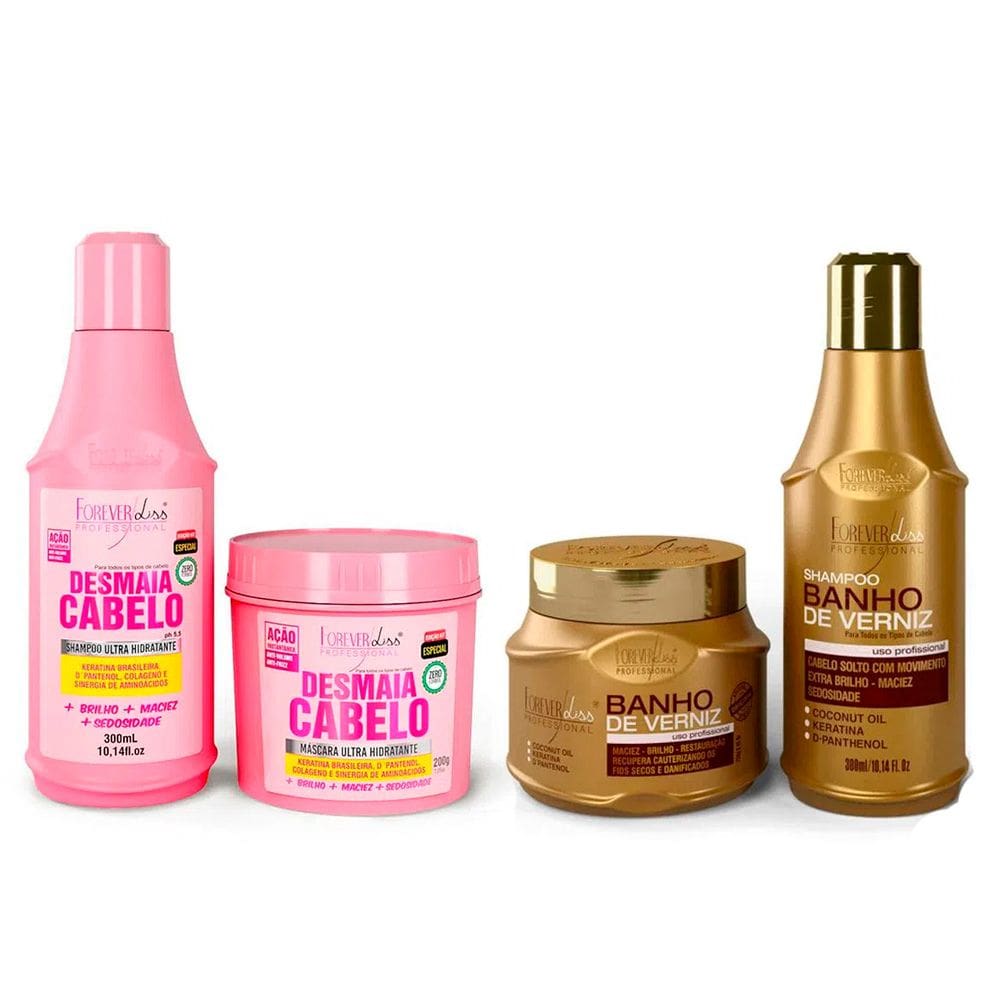 Kit Especial Desmaia Cabelo e Banho de Verniz Forever Liss
