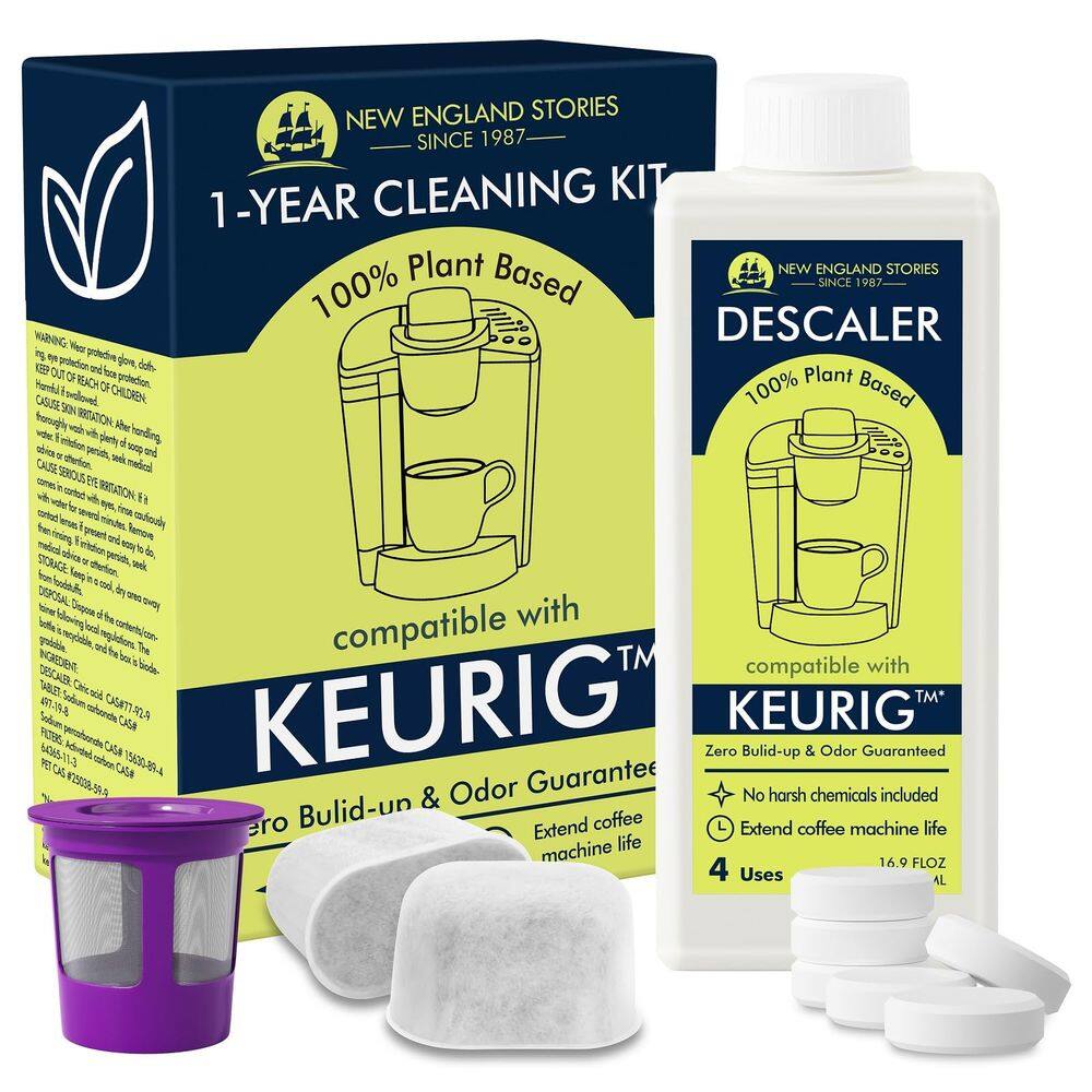Conjunto de descalcificação New England Stories Keurig compatível com 1 ano