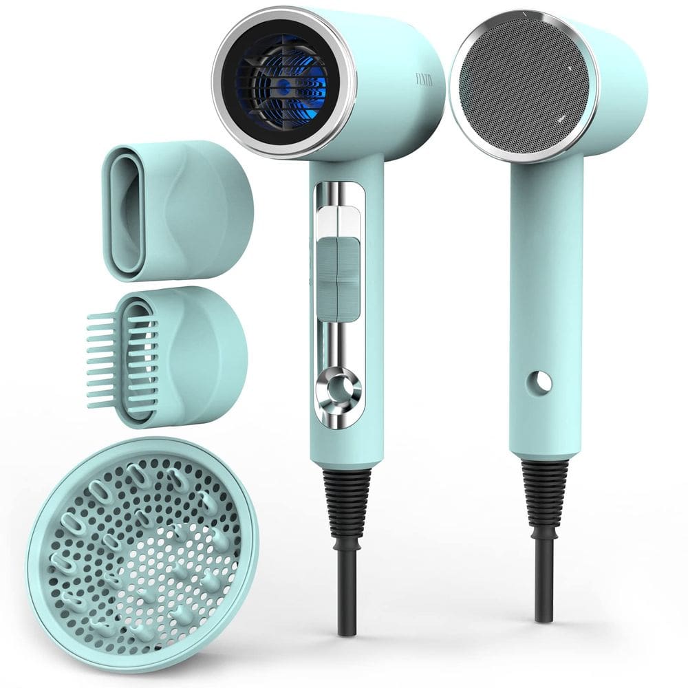 Secador de cabelo FUNTIN Tifunny Blue 1800W com escova difusora e pente