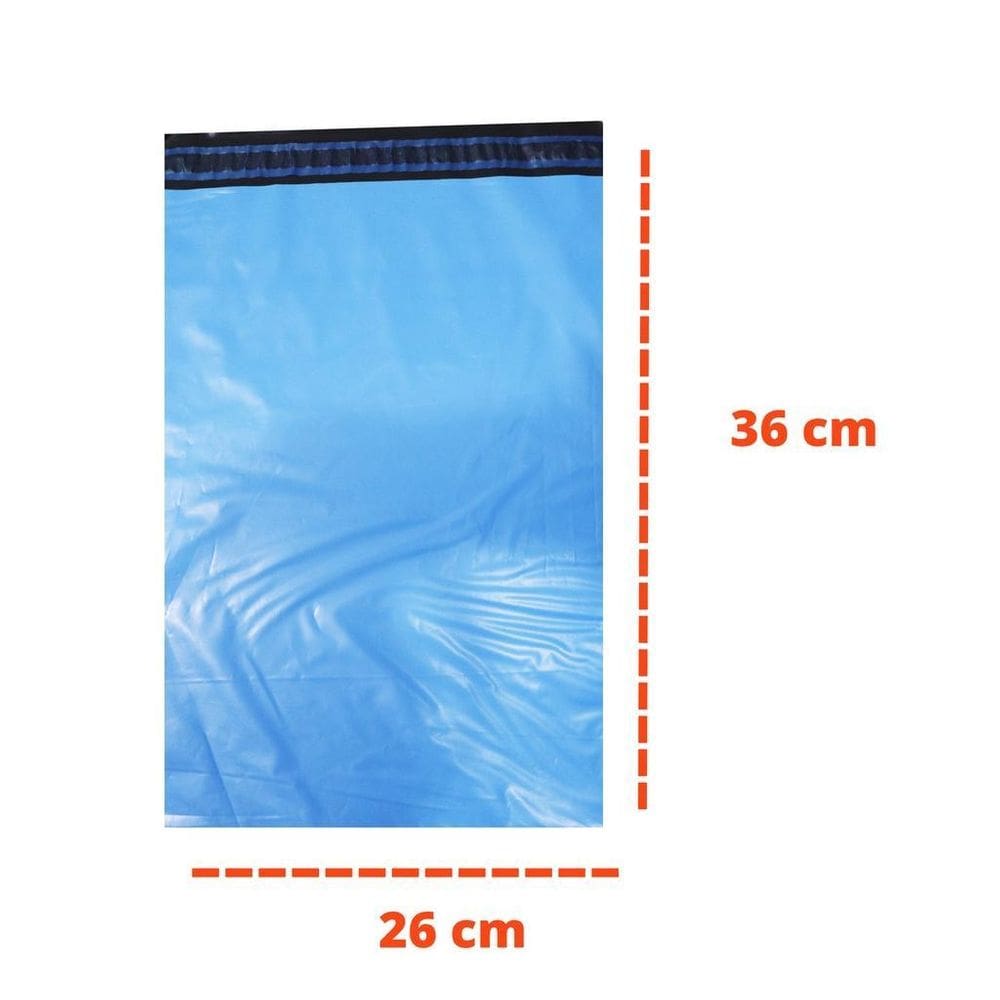 Embalagem Plástica Azul 26X36 Kit 250 Com Lacre