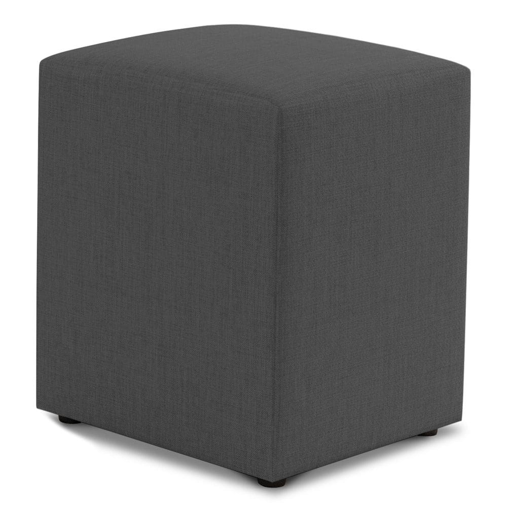 Puff Decorativo Sala de Estar Quadrado 36x47cm Linho Cinza - Abmaza