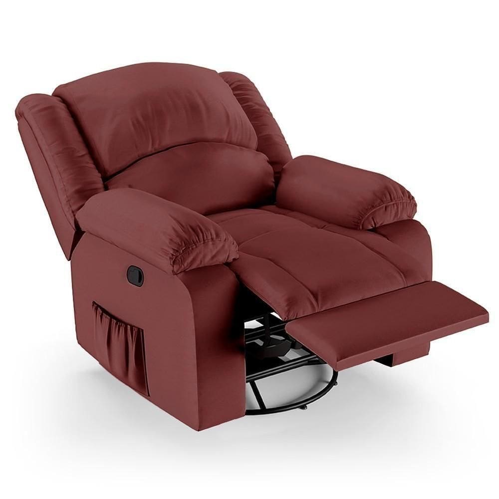 Poltrona Do Papai Reclinável Pietra Glider Giratória Massagem Fh9 Pu Vermelho - Mpozenato