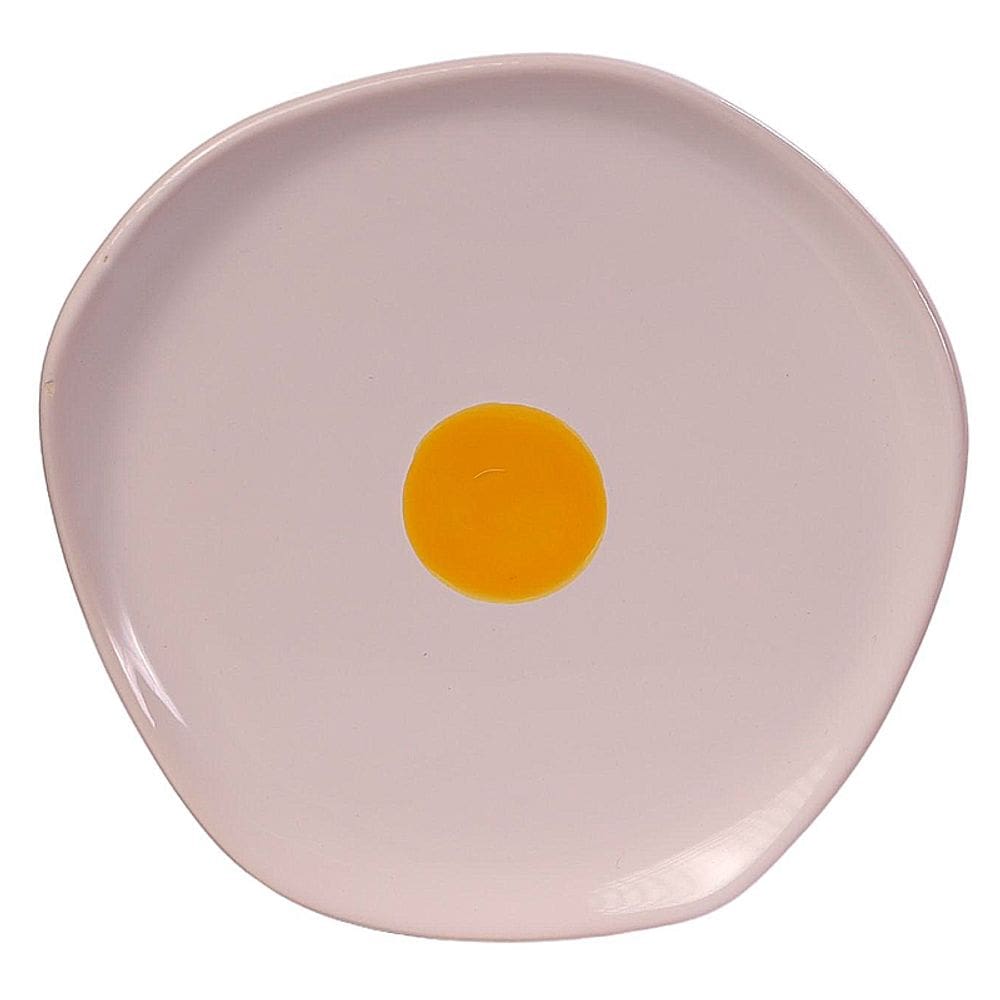 Prato Sobremesa Redondo Orgânico Ovo Break Fast em Cerâmica 2,5x23cm 125-459 - Silveira